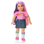 Truly Me™ 18-inch Doll #116 with wavy purple-and-pink hair J1