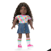 Truly Me™ 18-inch Doll #127 with curly dark-brown hair R7