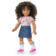 Truly Me™ 18-inch Doll #132 with curly dark-brown hair M1