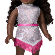 Glam Pink Cowgirl Outfit for 18-inch Dolls W3
