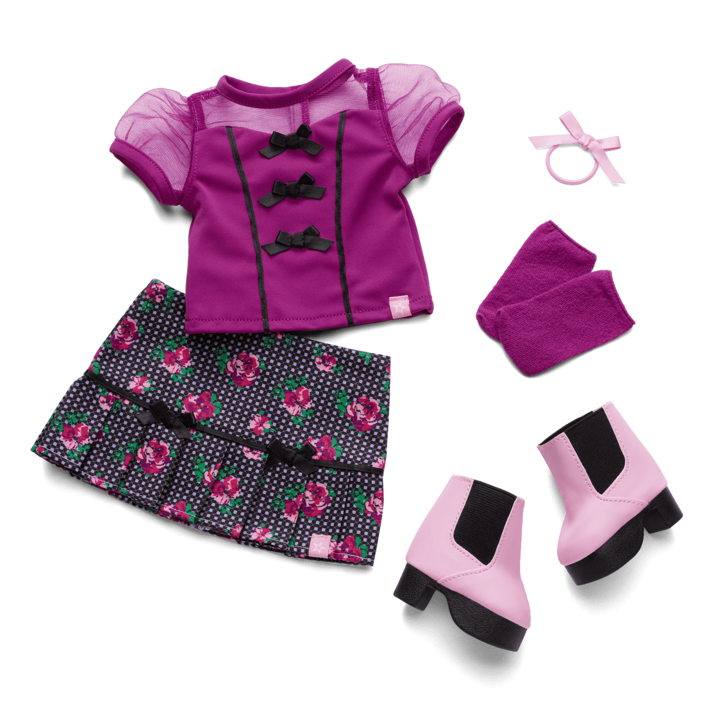 Bows & Blooms Outfit for 18-inch Dolls X6