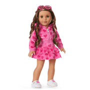 Pink Hearts Hoodie Dress for 18-inch Dolls K3