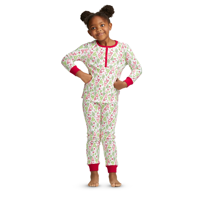 Hearts & Pines Holiday PJs for Little Girls L3