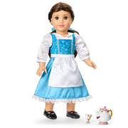 Disney Princess Belle Enchanted Castle Dining Set, Blue Dress & Friends Bundle for 18-inch Dolls D4