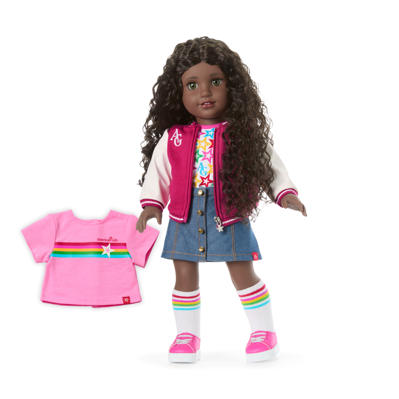 Truly Me™ 18-inch Doll #127 with curly dark-brown hair R7