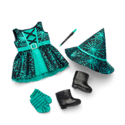 Witchy Webs Costume & Trick-or-Treat Set Bundle for 18-inch Dolls F8