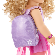 Colorful Teddy Bear Backpack & Accessory Set for 18-inch Dolls L0