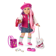 Truly Me™ 18-inch Doll #116 with wavy purple-and-pink hair J1