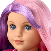 Truly Me™ 18-inch Doll #116 with wavy purple-and-pink hair J1
