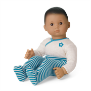 Bitty Baby® Doll #5 with dark brown hair in Soft Blue A0