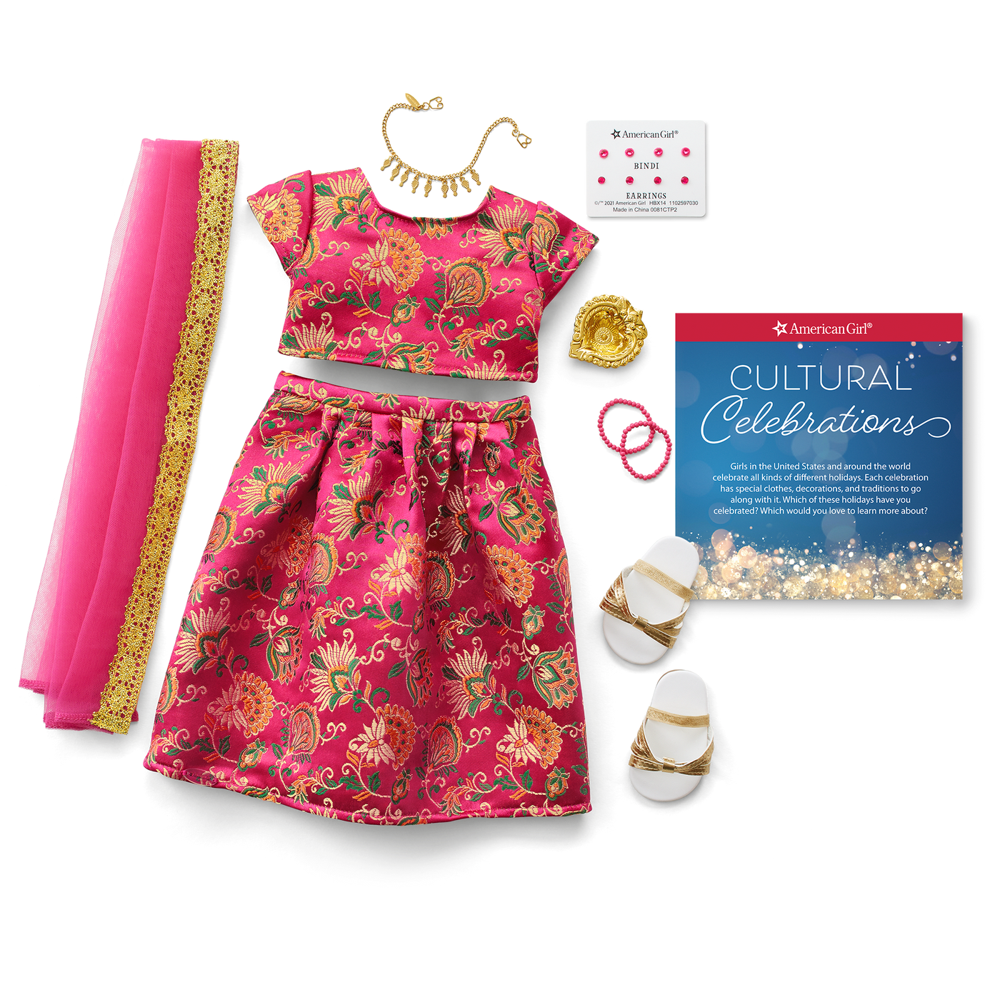 Diwali Celebration Outfit for 18-inch Dolls Q3