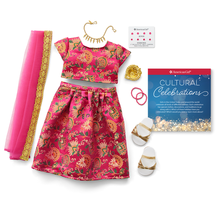 Diwali Celebration Outfit for 18-inch Dolls Y3