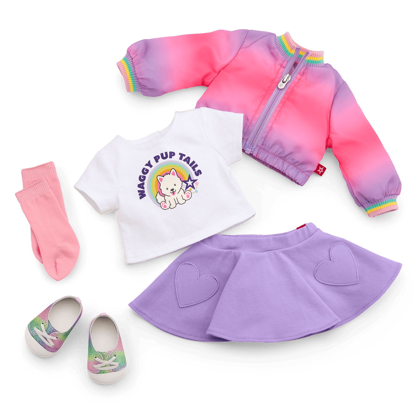 Summer’s™ Waggy Pup Tails™ Outfit for 18-inch Dolls (Girl of the Year™ 2025) E4