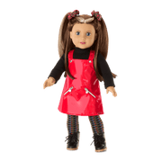 Nicki’s™ Red Vinyl Jumper Outfit for 18-inch Dolls (Historical Characters) W1