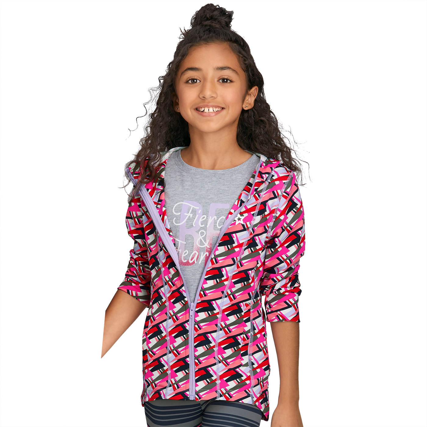 Feeling Fierce Print Jacket for Girls U8