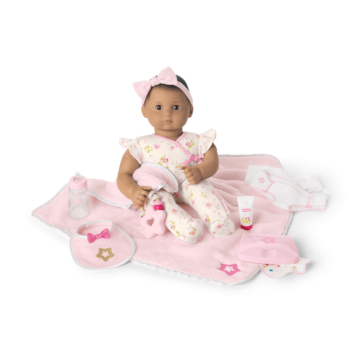 Bitty Baby® Doll #5 with brown hair Care & Play Set B0