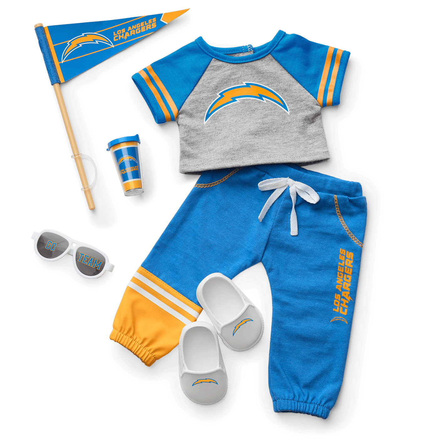 American Girl® x NFL Los Angeles Chargers Fan Outfit & Accessories for 18-inch Dolls S9