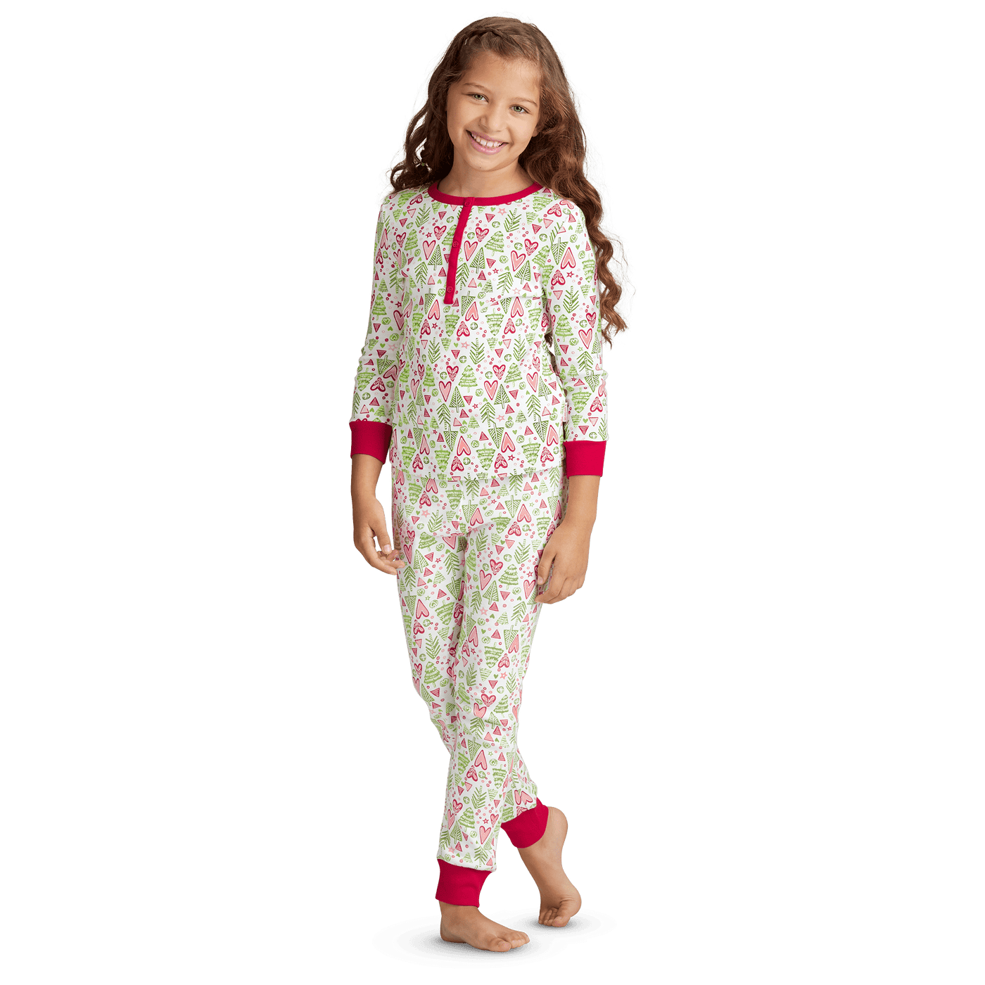 Hearts & Pines Holiday PJs for Girls W3