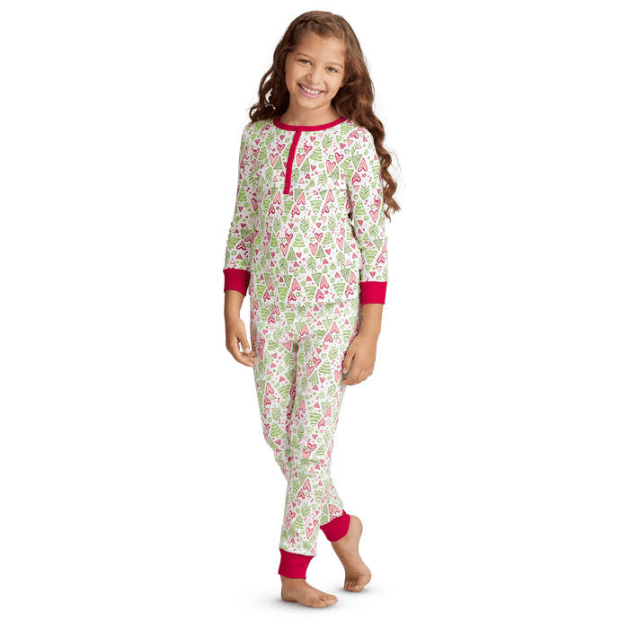 Hearts & Pines Holiday PJs for Girls W3