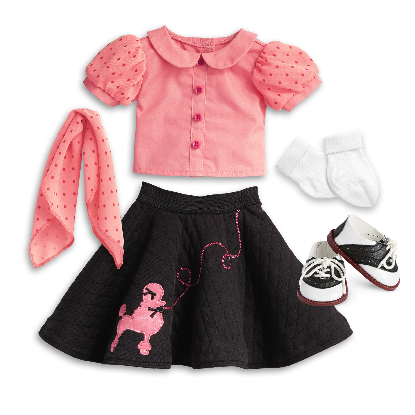 Maryellen's™ Poodle Skirt Outfit for 18-inch Dolls (Historical Characters) E3