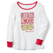 Peace, Love & Joy PJ Top for Girls H9