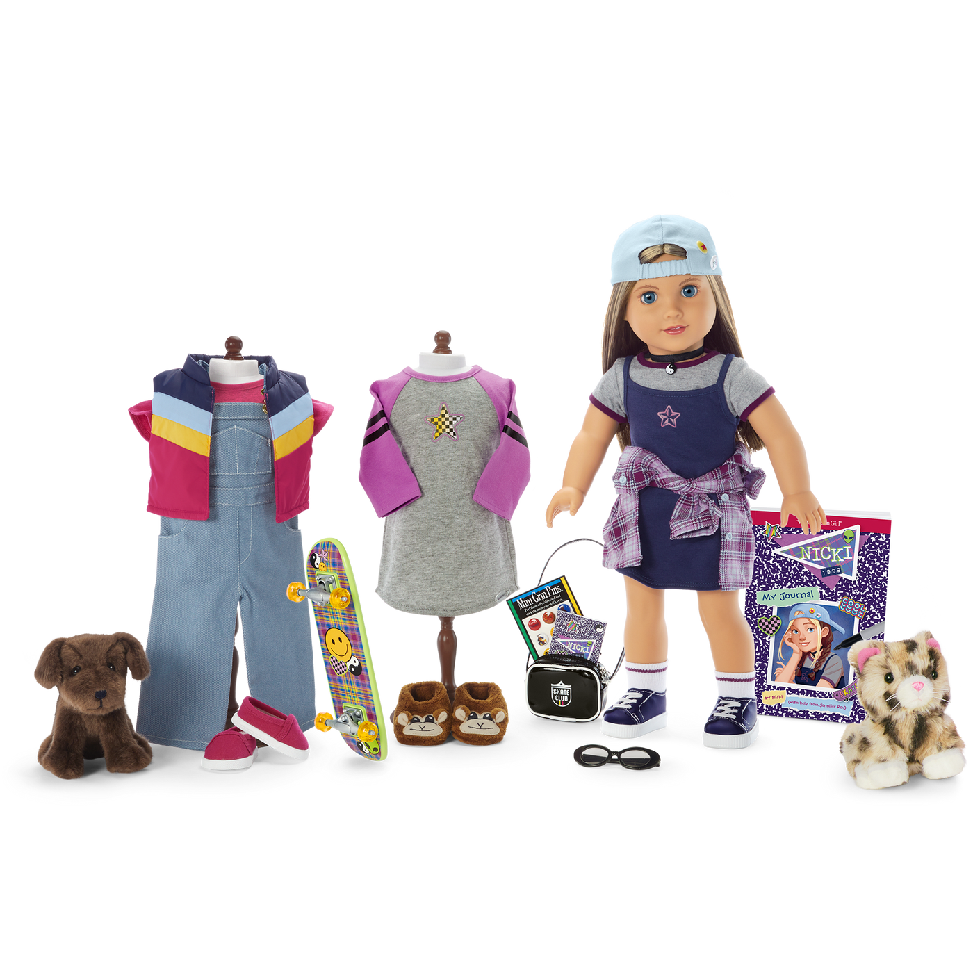 ’90s Twins Nicki’s™ Skateboarding Gift Set (Historical Characters) C7