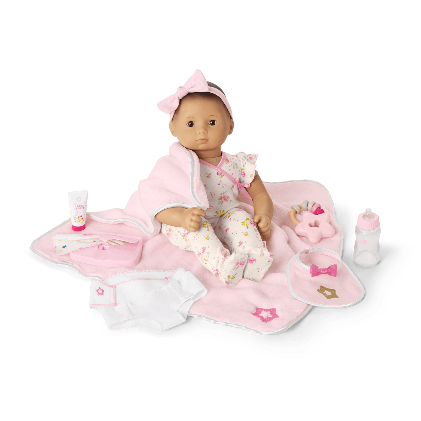 Bitty Baby® Doll #4 with black hair Care & Play Set O1