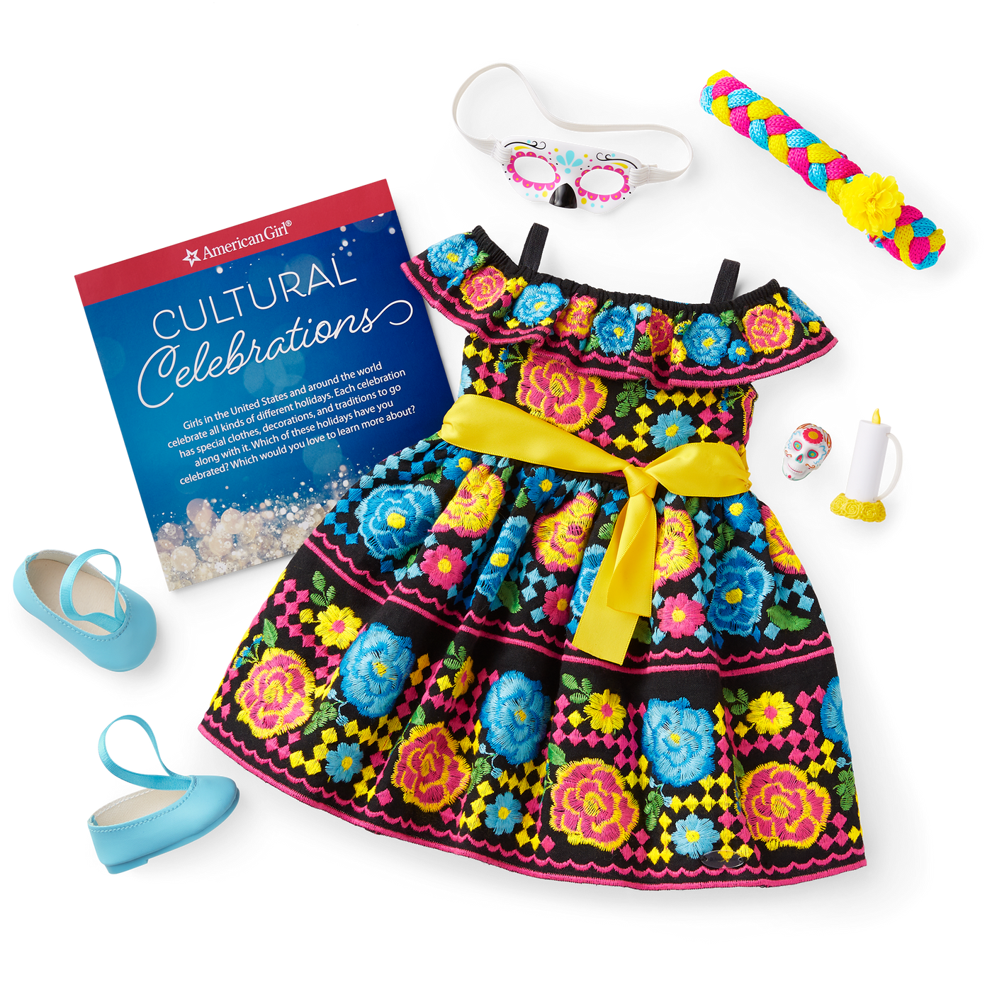 Día de Muertos Celebration Outfit for 18-inch Dolls I9