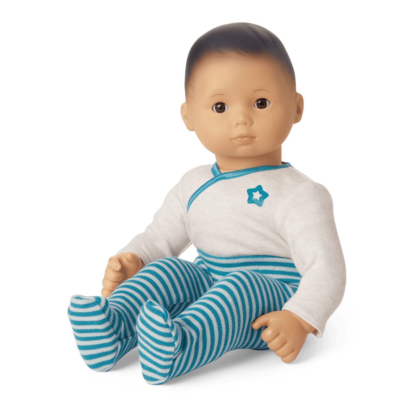 Bitty Baby® Doll #4 with black hair in Soft Blue E5