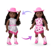 Glam Pink Cowgirl Outfit for 18-inch Dolls W3