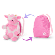 Pink Spotted Cow Backpack & Accessory Set for 18-inch Dolls H7