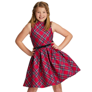 Pretty Plaid Christmas Dress for Girls G8