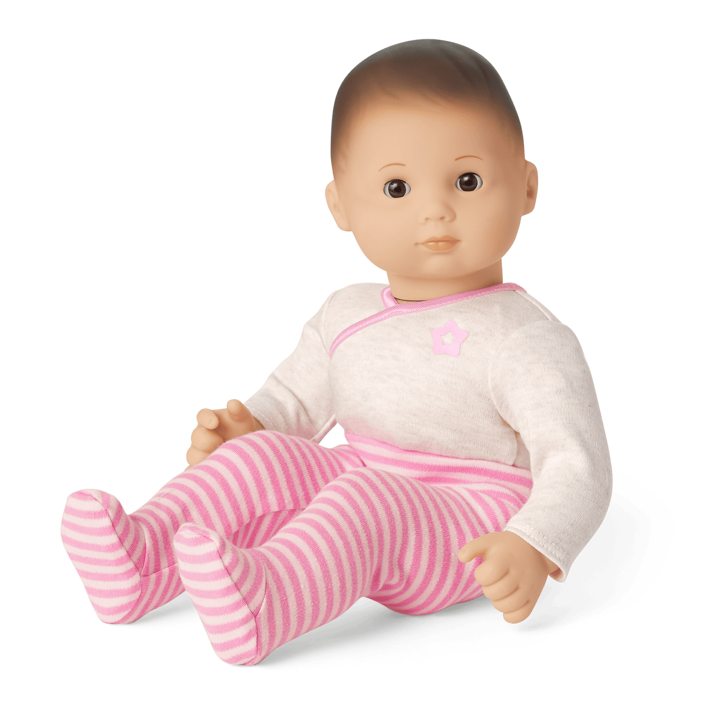 Bitty Baby® Doll #2 with brown hair in Pretty Pink X7