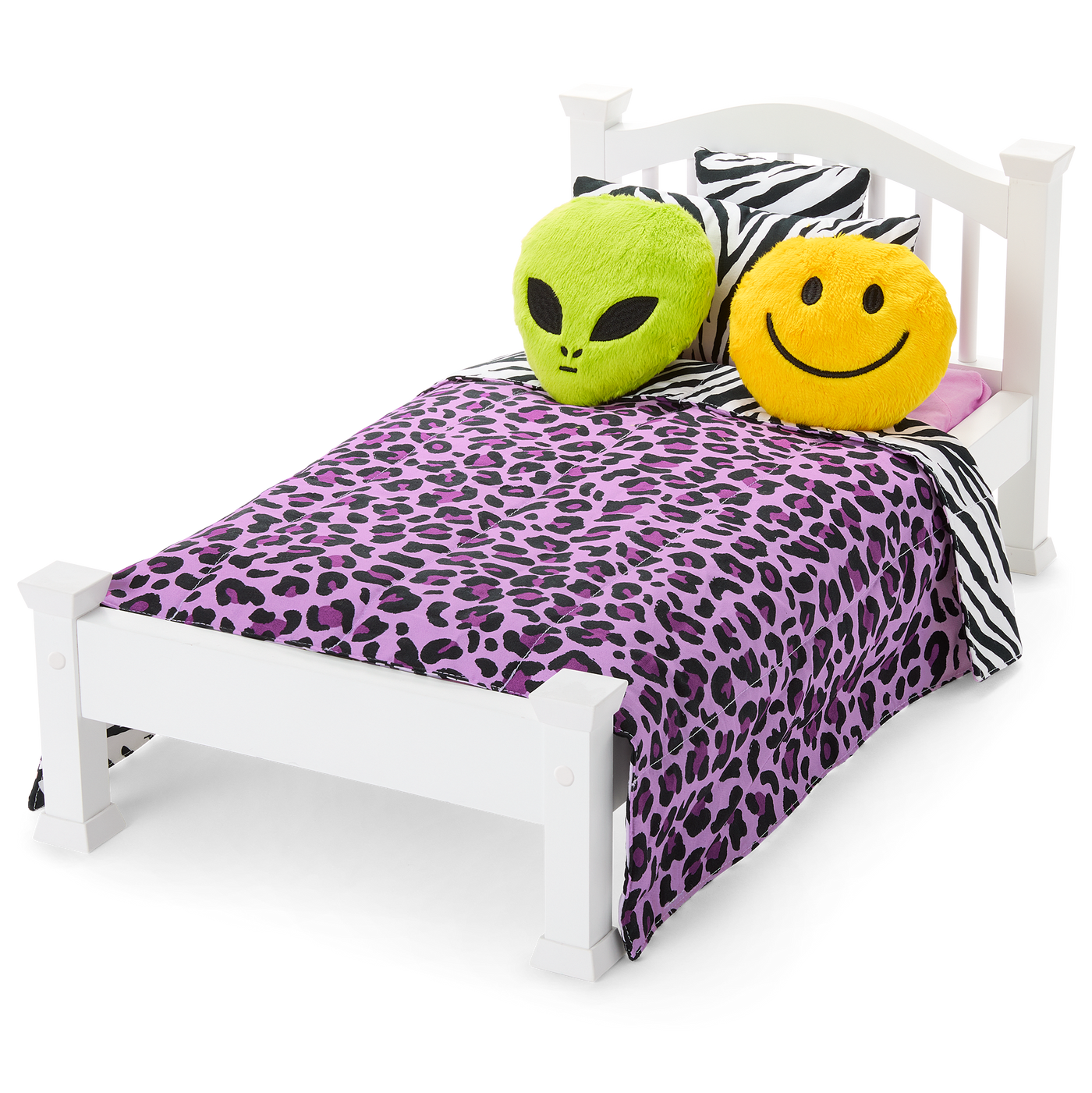 Nicki’s™ Bed & Animal-Print Bedding Set for 18-inch Dolls (Historical Characters) K3