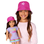 AG™ Star Bucket Hat Set for Girls & Dolls P0