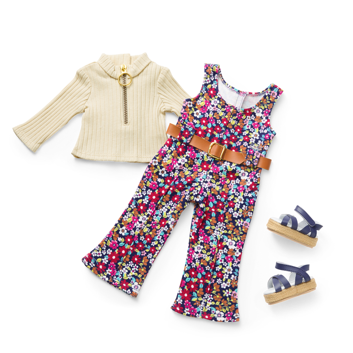 Julie’s™ Floral Jumpsuit for 18-inch Dolls (Historical Characters) E3