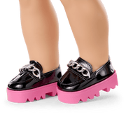 Fuchsia Flair Platform Loafers for 18-inch Dolls P0