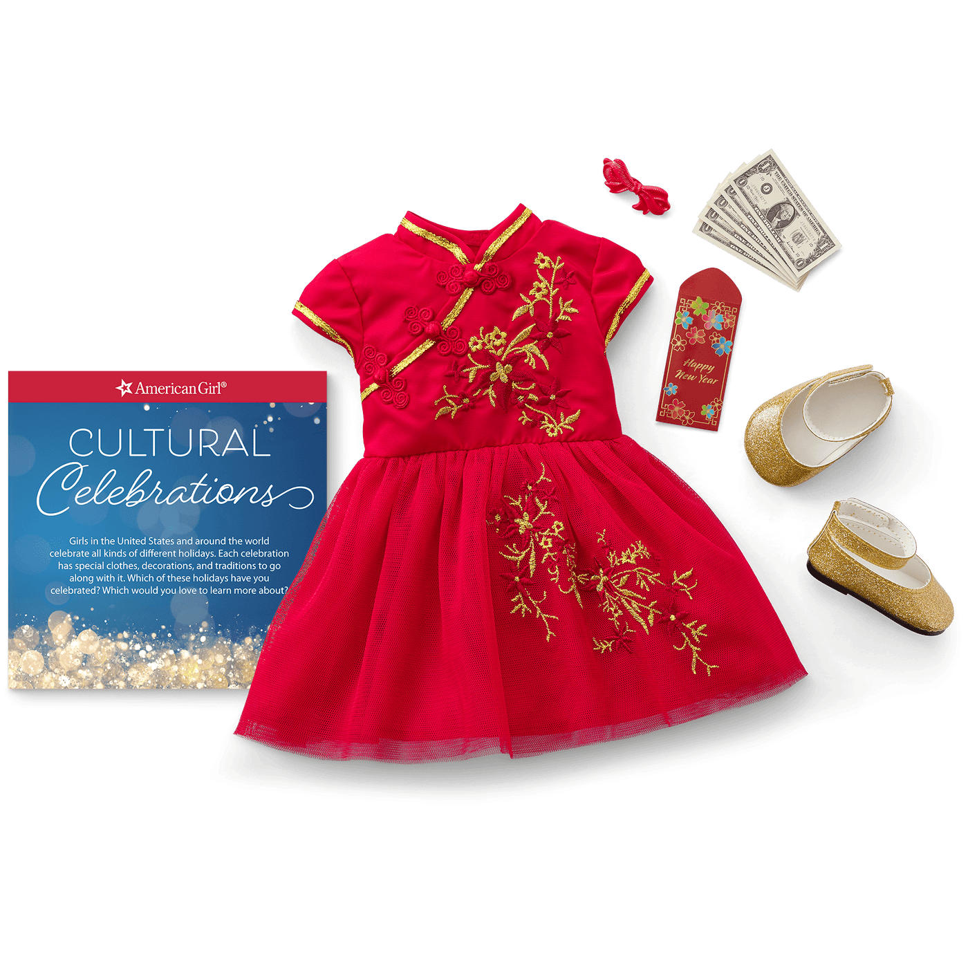 Lunar New Year's Celebration Outfit for 18-inch Dolls A7