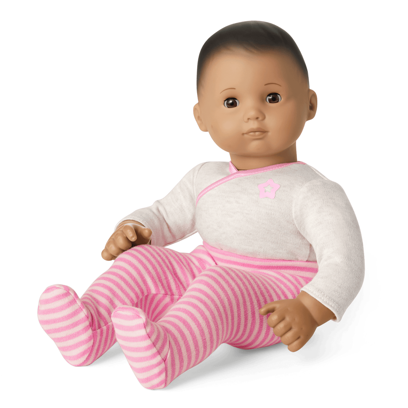 Bitty Baby® Doll #5 with dark brown hair in Pretty Pink F0